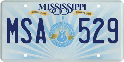 MS license plate MSA529