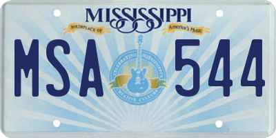 MS license plate MSA544
