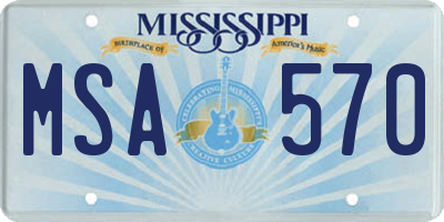 MS license plate MSA570