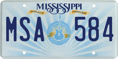 MS license plate MSA584