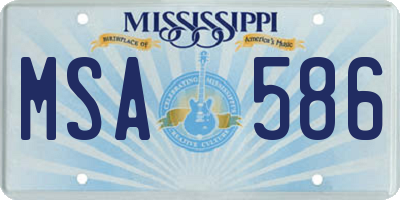 MS license plate MSA586