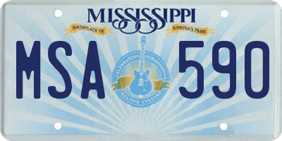MS license plate MSA590