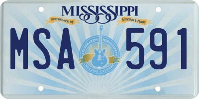 MS license plate MSA591