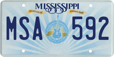 MS license plate MSA592