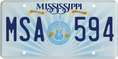 MS license plate MSA594