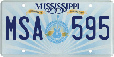 MS license plate MSA595