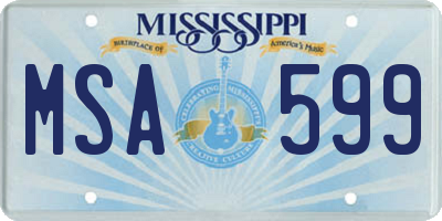 MS license plate MSA599