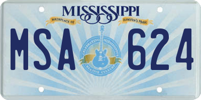 MS license plate MSA624