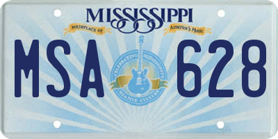 MS license plate MSA628