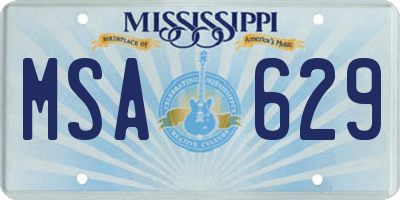 MS license plate MSA629