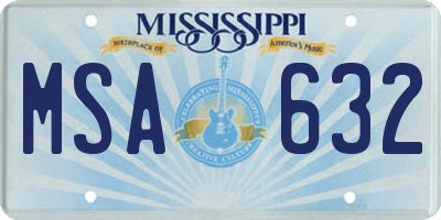 MS license plate MSA632