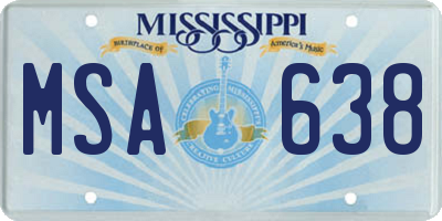MS license plate MSA638