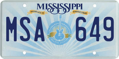 MS license plate MSA649