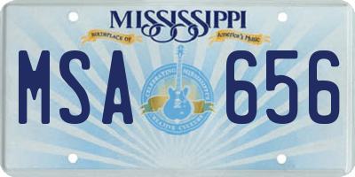 MS license plate MSA656