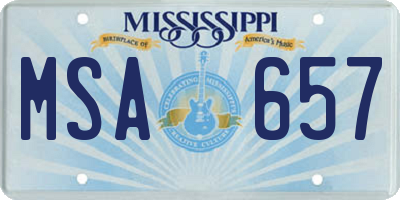 MS license plate MSA657
