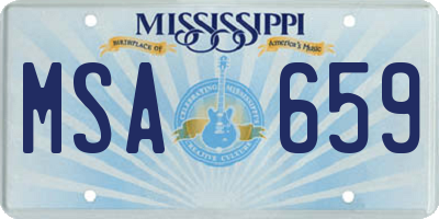 MS license plate MSA659