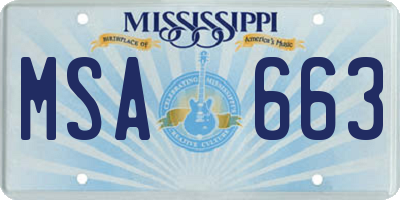 MS license plate MSA663