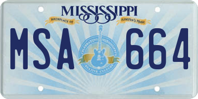 MS license plate MSA664