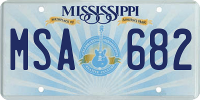 MS license plate MSA682