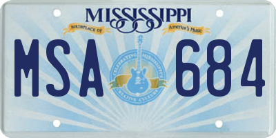 MS license plate MSA684