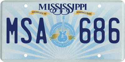 MS license plate MSA686