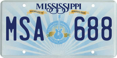 MS license plate MSA688