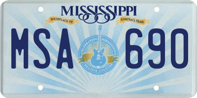 MS license plate MSA690