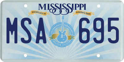 MS license plate MSA695