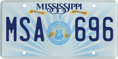 MS license plate MSA696