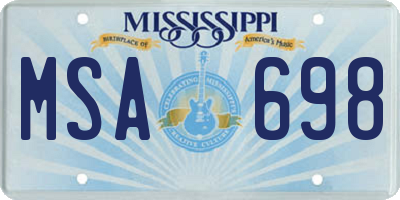 MS license plate MSA698