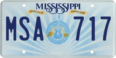 MS license plate MSA717