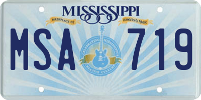 MS license plate MSA719