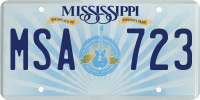 MS license plate MSA723