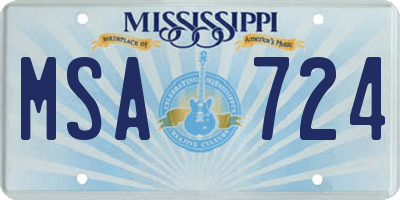 MS license plate MSA724