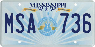 MS license plate MSA736