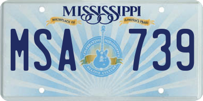 MS license plate MSA739