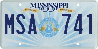 MS license plate MSA741