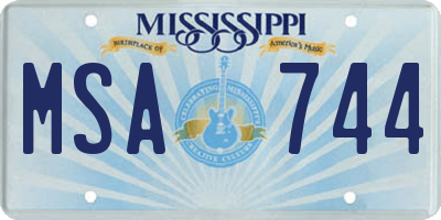 MS license plate MSA744