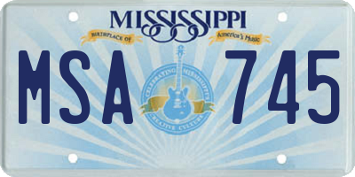 MS license plate MSA745