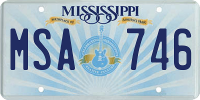 MS license plate MSA746