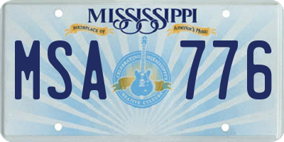 MS license plate MSA776
