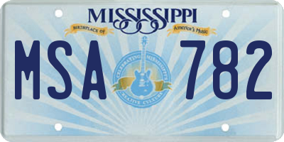 MS license plate MSA782
