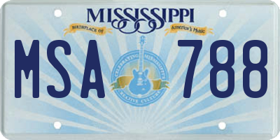 MS license plate MSA788