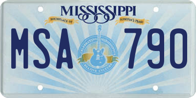 MS license plate MSA790