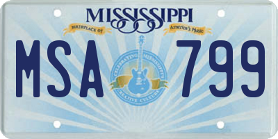 MS license plate MSA799