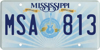 MS license plate MSA813