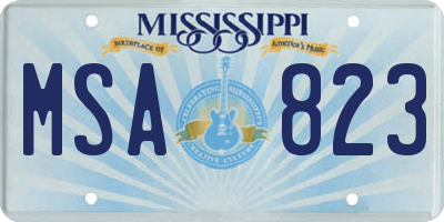 MS license plate MSA823