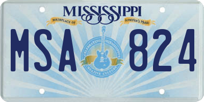 MS license plate MSA824