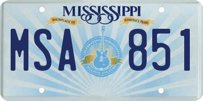 MS license plate MSA851