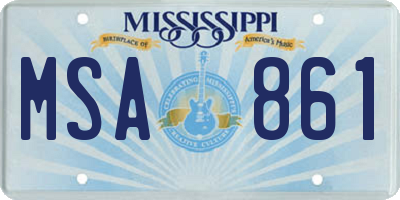 MS license plate MSA861